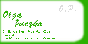 olga puczko business card